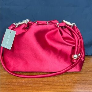 J. Crew Vibrant Red Satin Shoulder Bag
